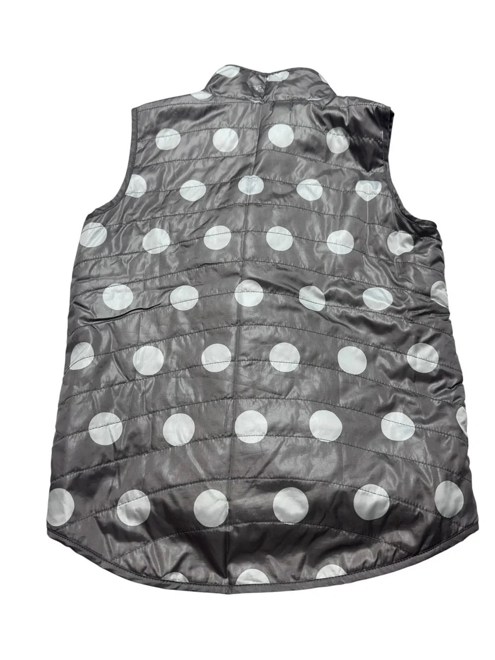 Ohio State Buckeyes Girls M Gray Polka Dot Puffer Vest OSU Game Day NCAA